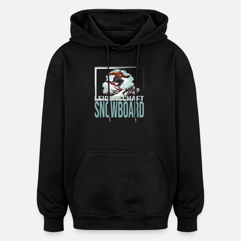 Leidenschaft Snowboard - Oversized Unisex Hoodie - Schwarz
