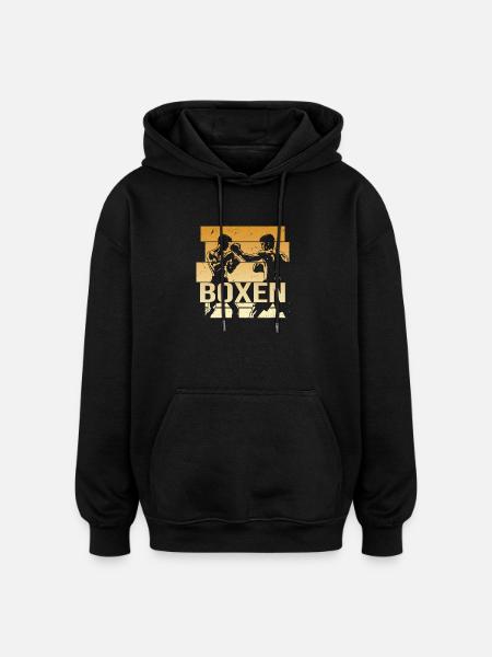 Boxen - Oversized Unisex Hoodie - Schwarz