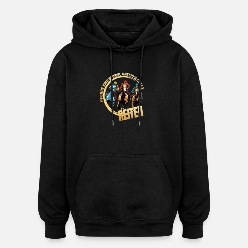Pferde sind Spiegel unserer Seele - Oversized Unisex Hoodie - Schwarz