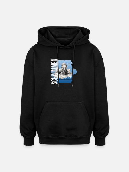 Schwimmen - Oversized Unisex Hoodie - Schwarz