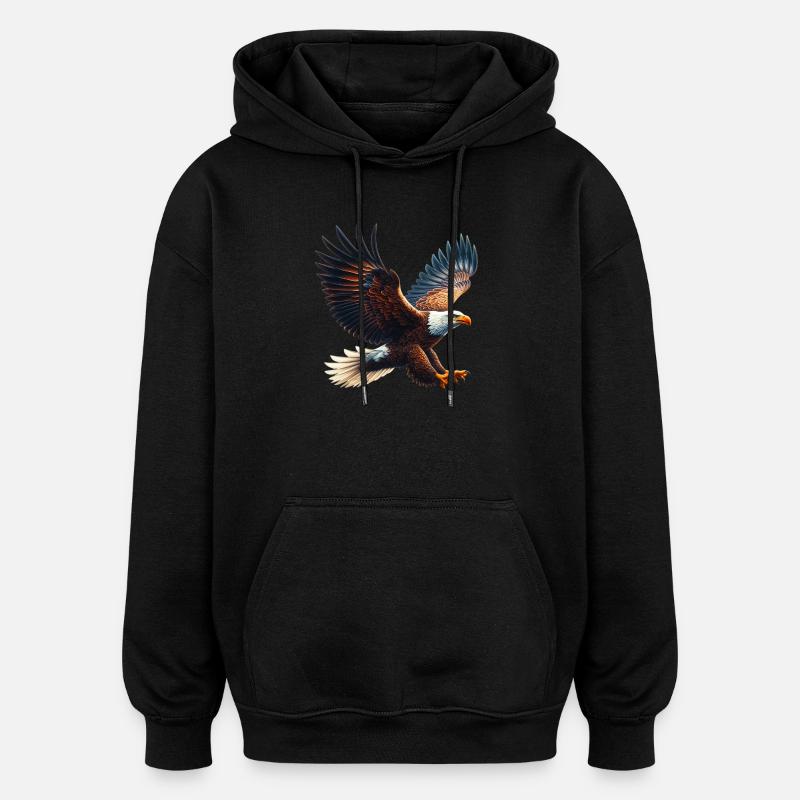 Adler - Oversized Unisex Hoodie - Schwarz