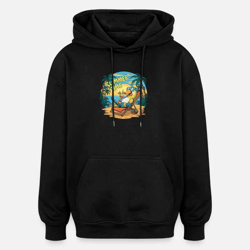 Un joyeux perroquet sous le soleil - Sweat à capuche oversize unisexe - noir
