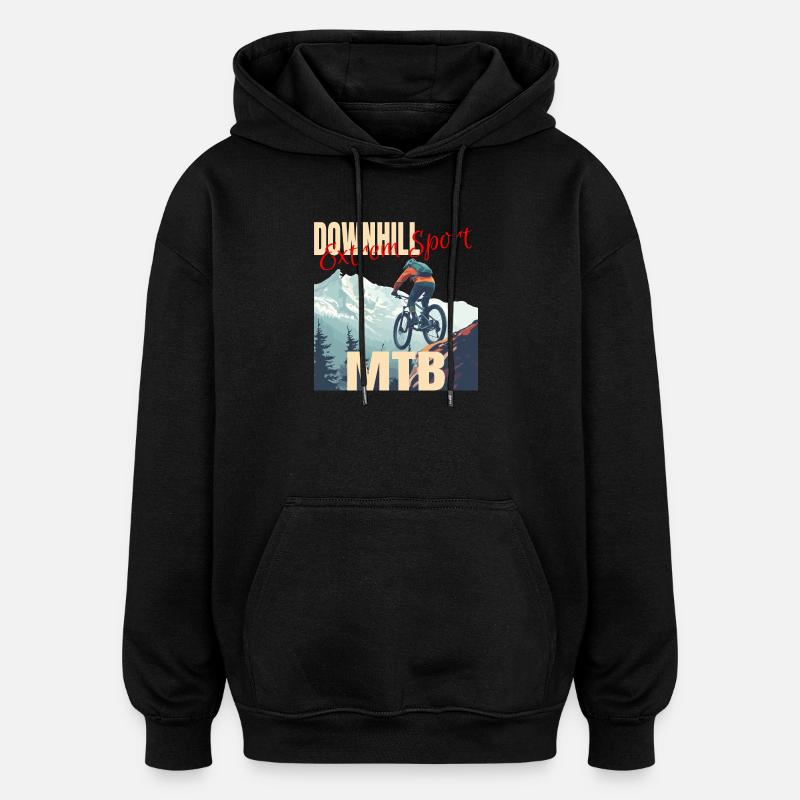 Downhill - Extrem Sport - Oversized Unisex Hoodie - Schwarz