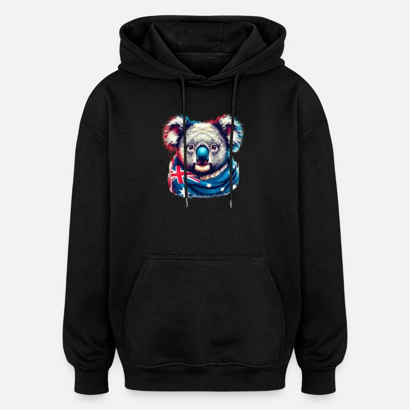 Koala - Sweat à capuche oversize unisexe - noir