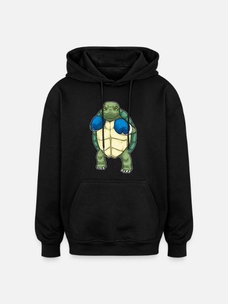 Turtle Boxer Boxing Gloves Boxing - Oversized Unisex Hoodie - black