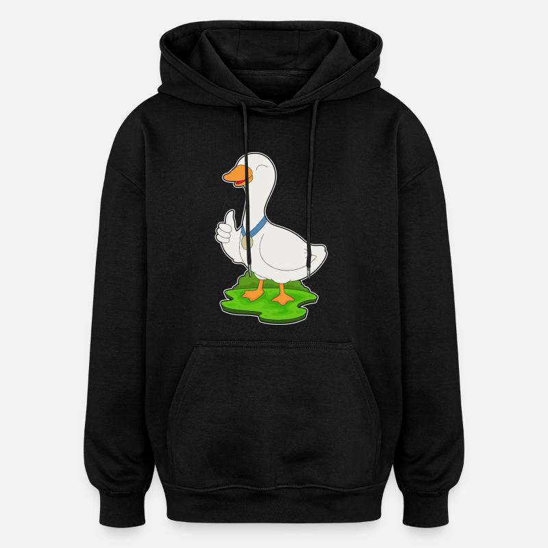 Médaille du canard - Sweat à capuche oversize unisexe - noir