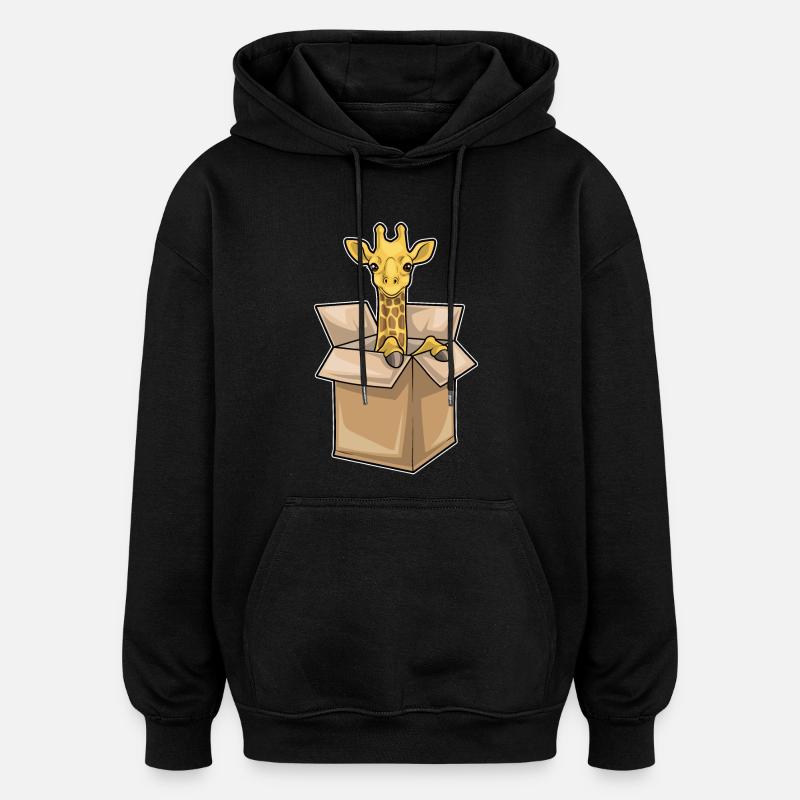 Giraffe Karton - Oversized Unisex Hoodie - Schwarz