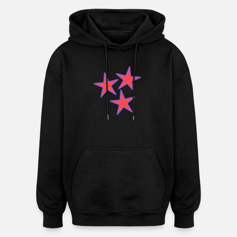 ETOILE. HAPPY BIRTHDAY. JOYEUX ANNIVERSAIRE - Sweat à capuche oversize unisexe - noir