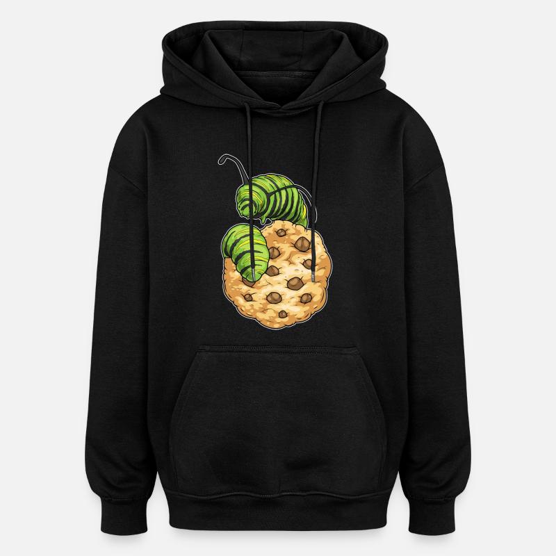 Biscuit chenille - Sweat à capuche oversize unisexe - noir
