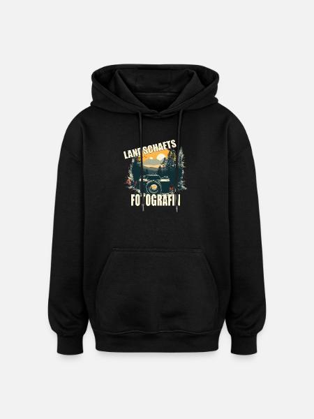 Landschafts Fotografin - Oversized Unisex Hoodie - Schwarz