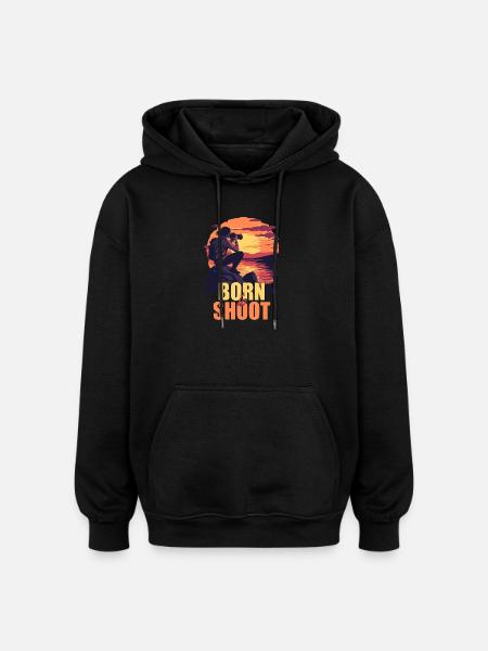 Born to shoot - Oversized Unisex Hoodie - Schwarz
