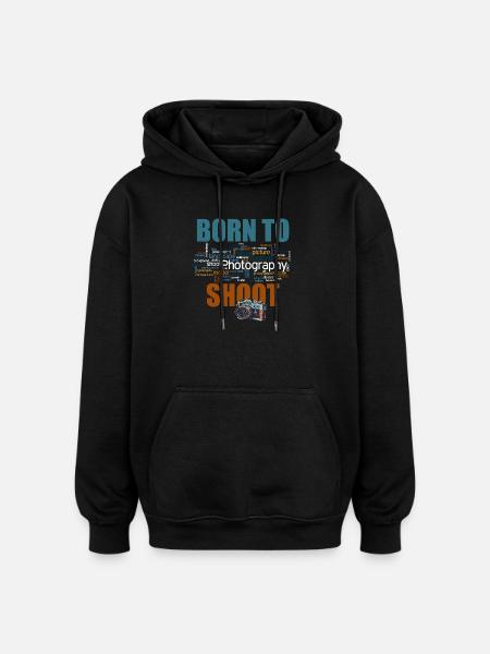 Born to shoot - Oversized Unisex Hoodie - Schwarz