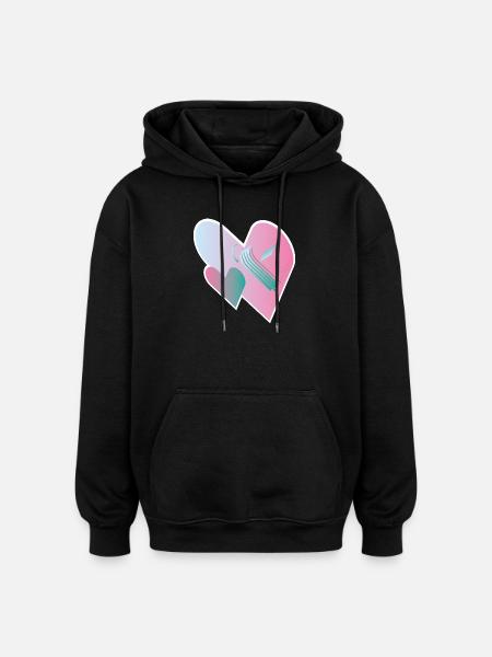 Love Assemble 00 - Oversized Unisex Hoodie - black