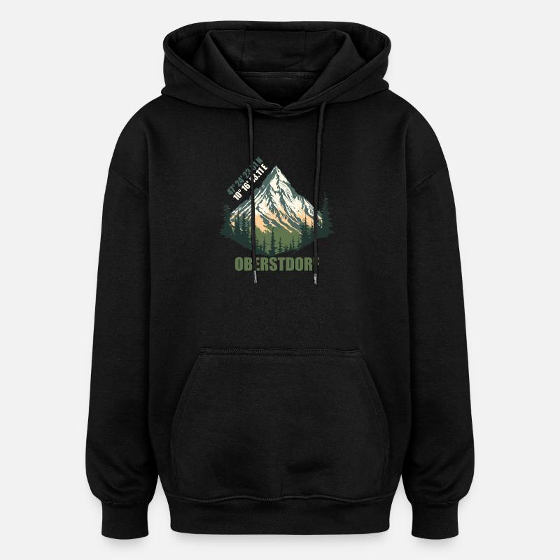 Oberstdorf - Oversized Unisex Hoodie - Schwarz