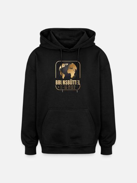 Brunsbüttel - Oversized Unisex Hoodie - Schwarz