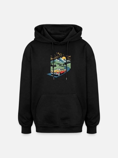 Old school car - Oversized Unisex Hoodie - Schwarz