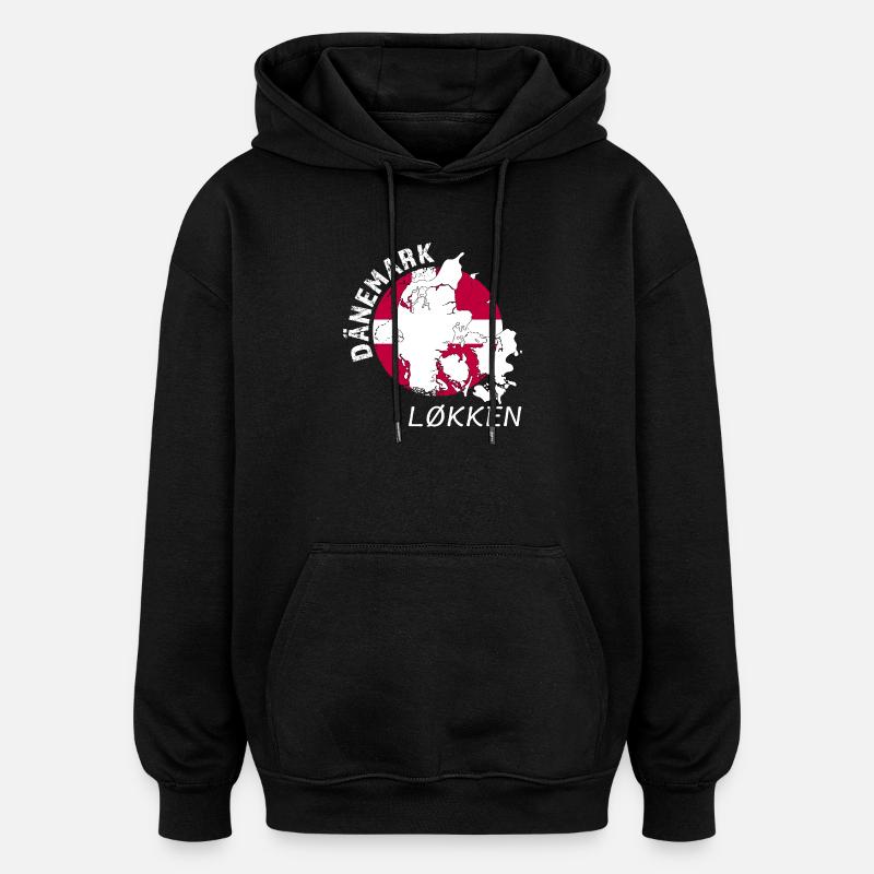 Lokken - Sweat à capuche oversize unisexe - noir