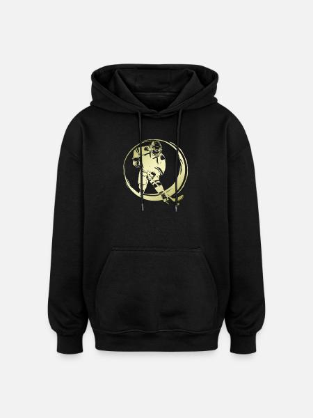 Hockey Player Silhouette - Oversized Unisex Hoodie - black