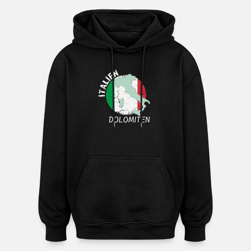 Dolomites - Sweat à capuche oversize unisexe - noir