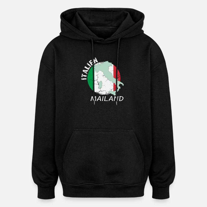 Milan - Sweat à capuche oversize unisexe - noir