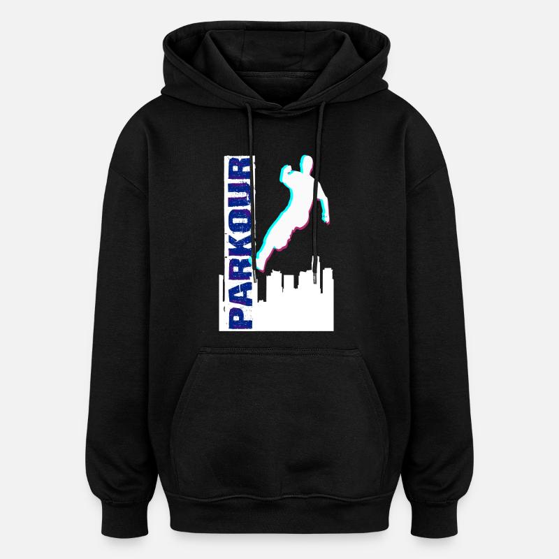 Parkour - Sweat à capuche oversize unisexe - noir