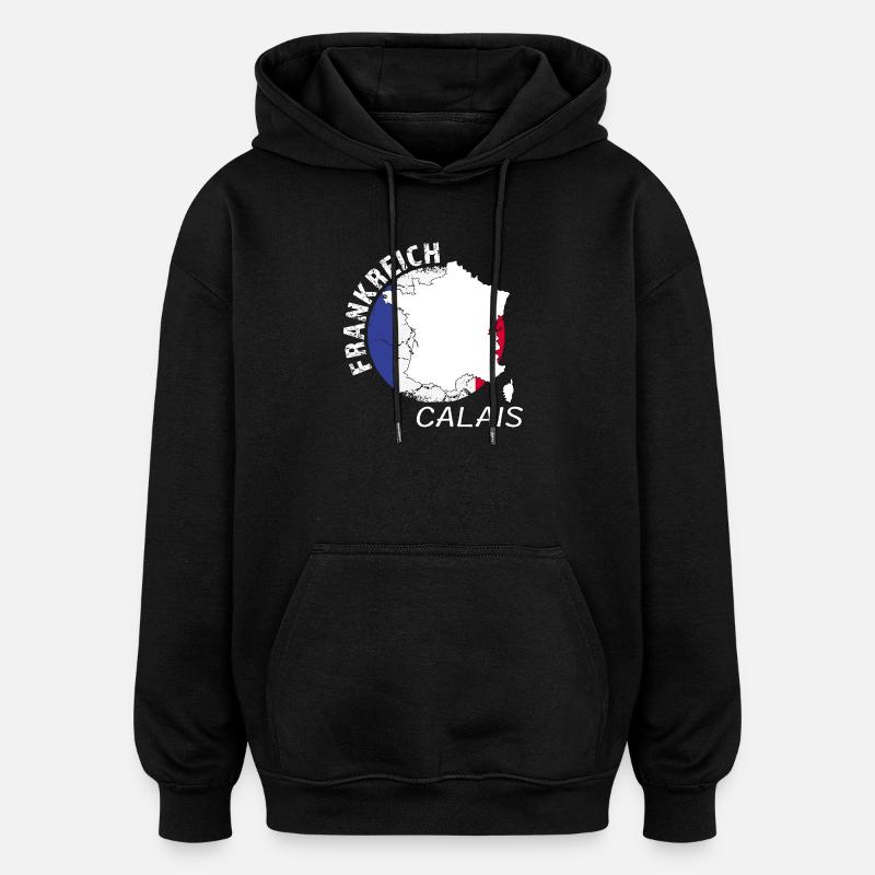 Calais - Sweat à capuche oversize unisexe - noir