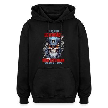 Ich bin dieser Legendäre Böse Alte Mann - Oversized Unisex Hoodie - Schwarz - Vorne - Noah (186cm)