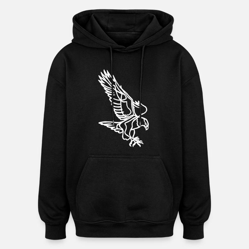 Weißer Adler im Flug - Oversized Unisex Hoodie - Schwarz