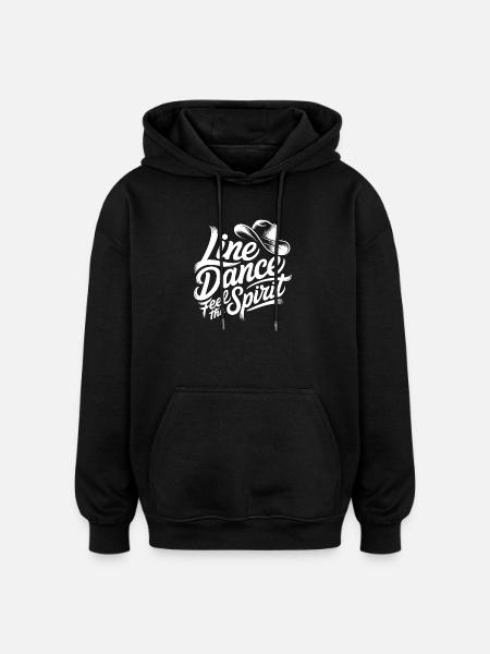 Line Dance Spirit - Sweat à capuche oversize unisexe - noir