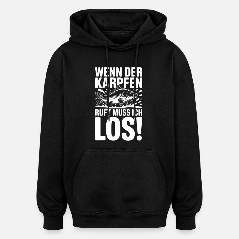 Wenn der Karpfen ruft - Oversized Unisex Hoodie - Schwarz
