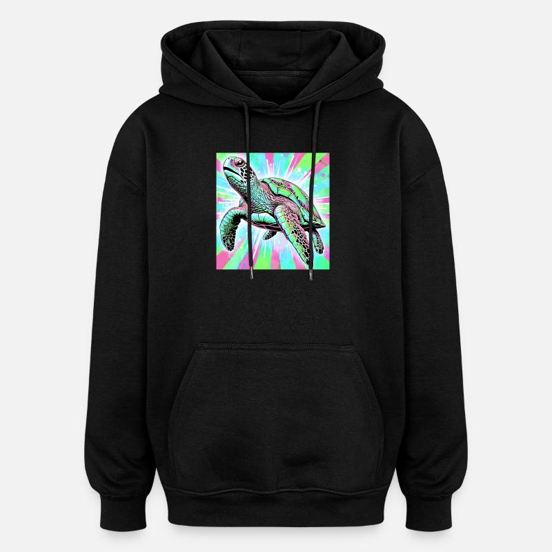 Schildkröte - Oversized Unisex Hoodie - Schwarz