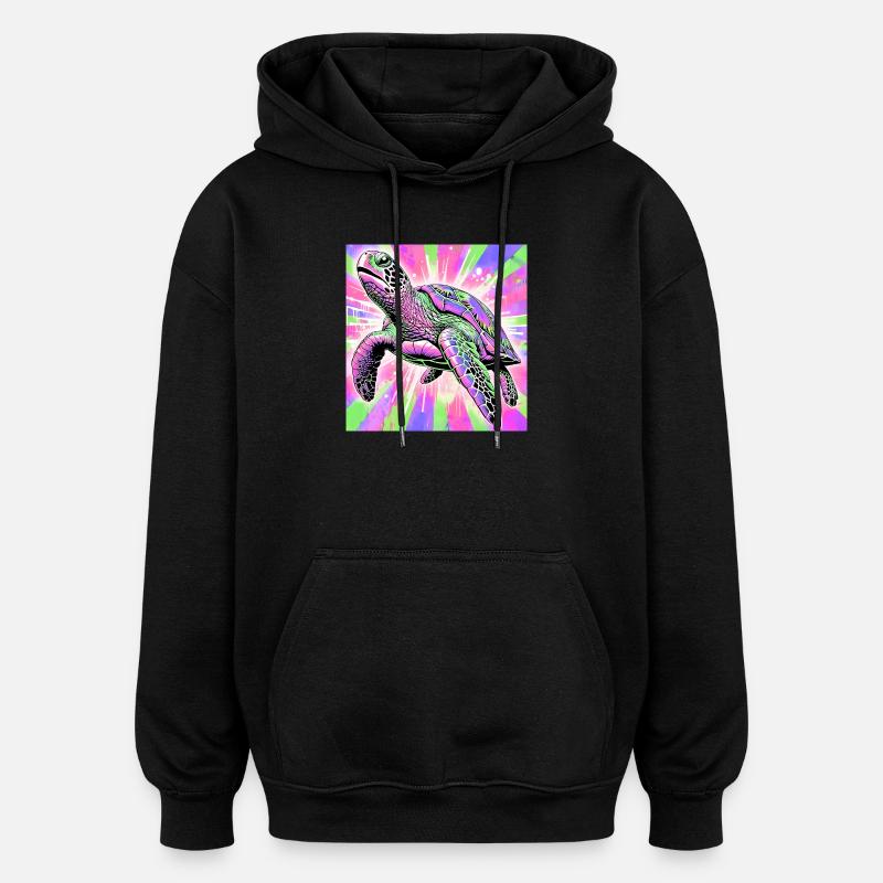 Schildkröte - Oversized Unisex Hoodie - Schwarz
