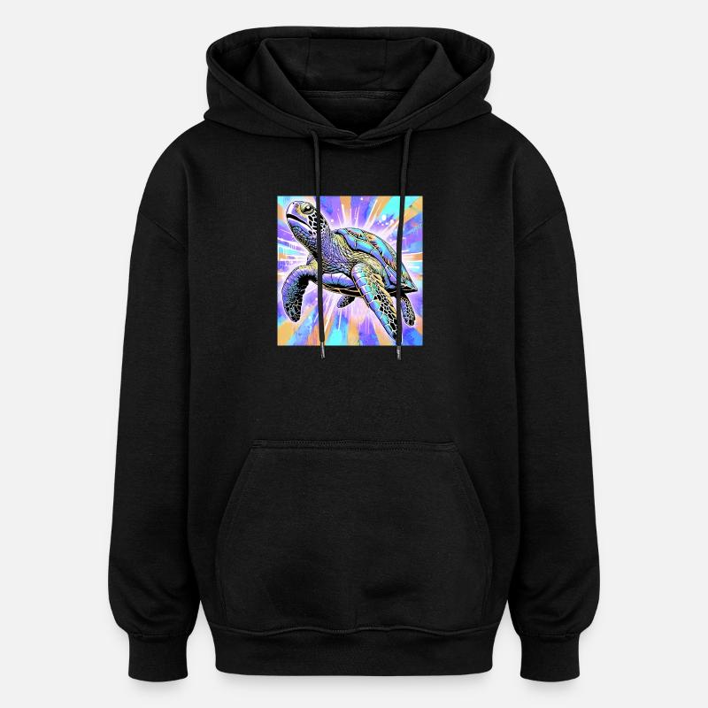 Schildkröte - Oversized Unisex Hoodie - Schwarz