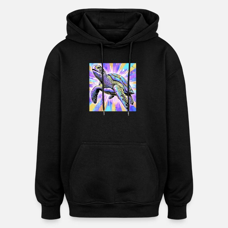 Schildkröte - Oversized Unisex Hoodie - Schwarz