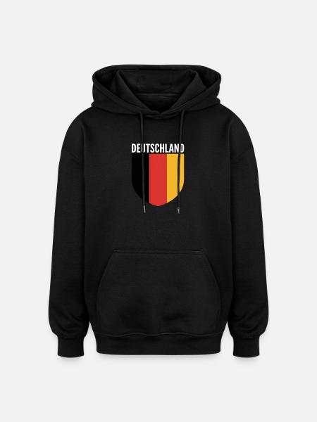 Deutschland Schildflagge Design - Oversized Unisex Hoodie - Schwarz