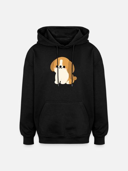 Charming Spaniel - Oversized Unisex Hoodie - black