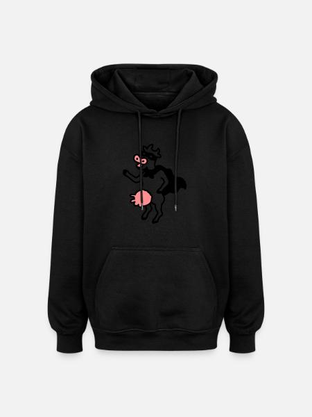 Cowhero - Oversized Unisex Hoodie - black