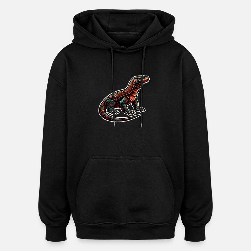 Komodowaran Komodo Dragon - Oversized Unisex Hoodie - black