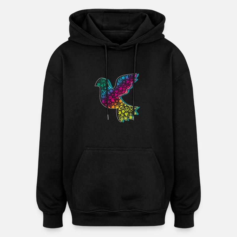 Friedenstaube Verlauf DDP - Oversized Unisex Hoodie - Schwarz