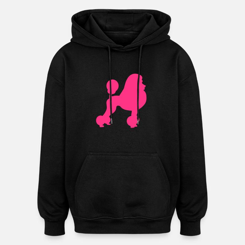 Caniche - Sweat à capuche oversize unisexe - noir