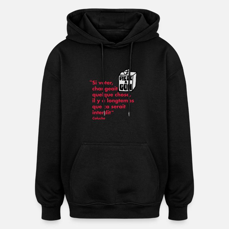 Citation - Sweat à capuche oversize unisexe - noir