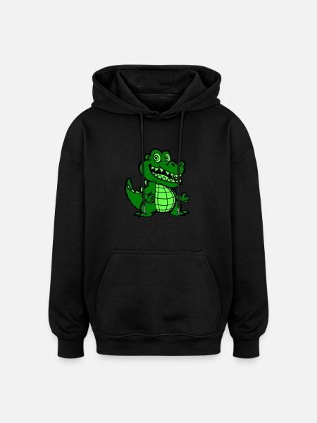 Crocodile Comic - Oversized Unisex Hoodie - black