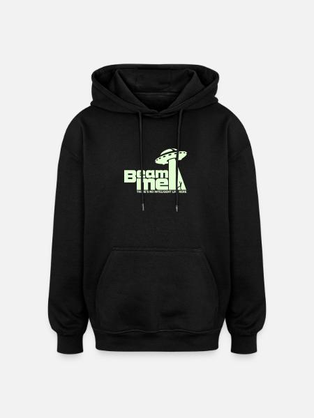 Beam me up! (+Text) No.2 - Oversized Unisex Hoodie - black