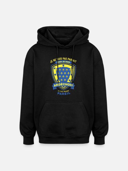 Ardéchois Parfait - Sweat à capuche oversize unisexe - noir