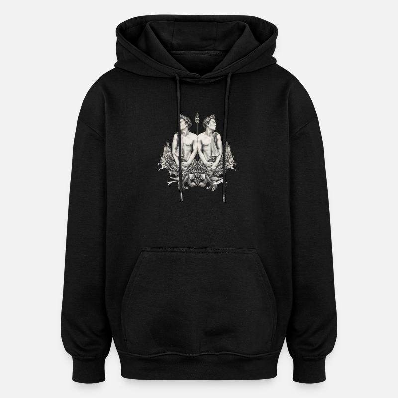 Gemini Zodiac - Sweat à capuche oversize unisexe - noir