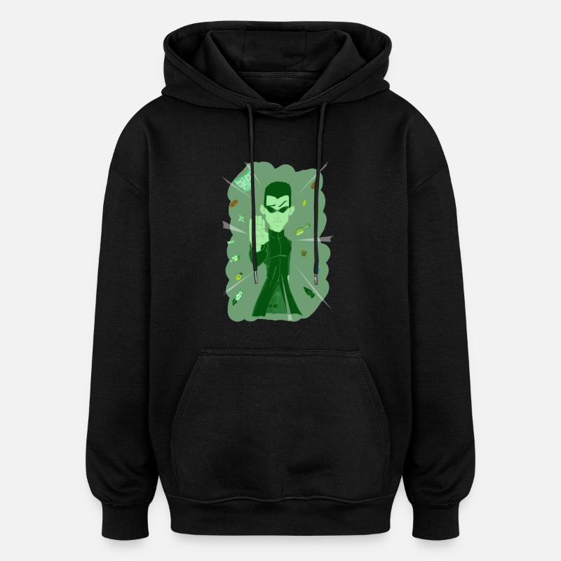 STOP - Sweat à capuche oversize unisexe - noir