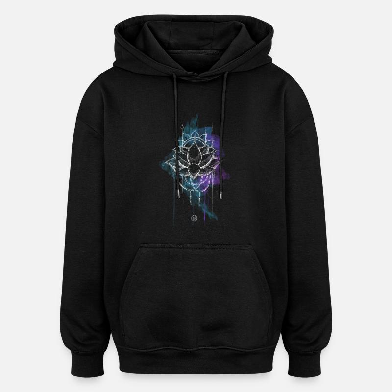 mandala solstice d'été - Sweat à capuche oversize unisexe - noir