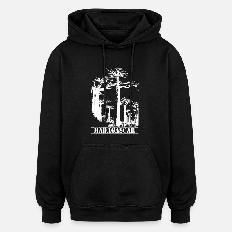 Baobab Madagascar - Sweat à capuche oversize unisexe - noir