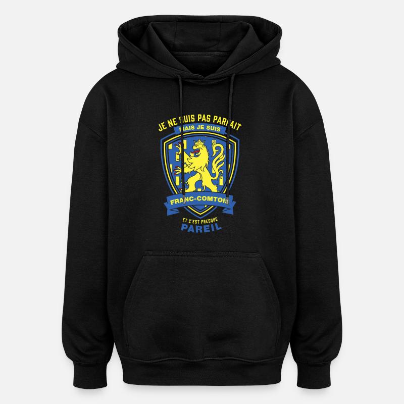 Franc-comtois Parfait - Sweat à capuche oversize unisexe - noir