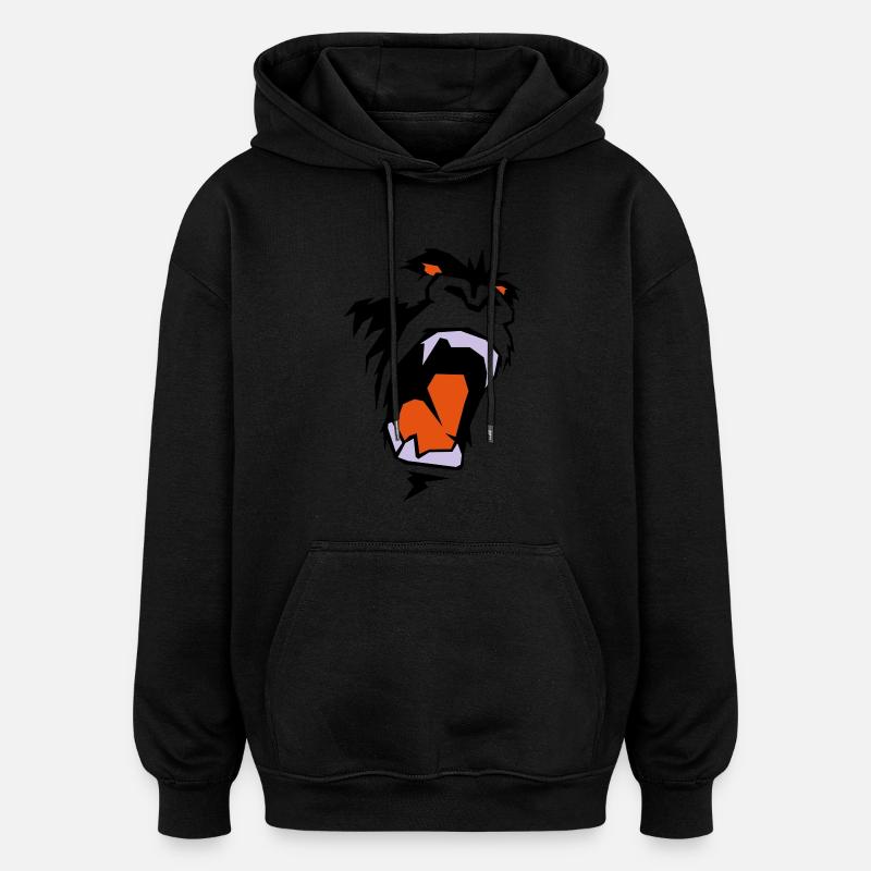 king_kong_face - Oversized Unisex Hoodie - black